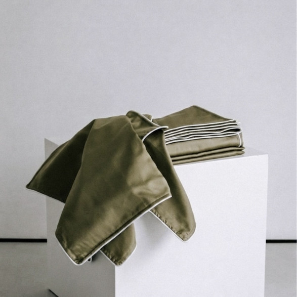 Khaki with white trim