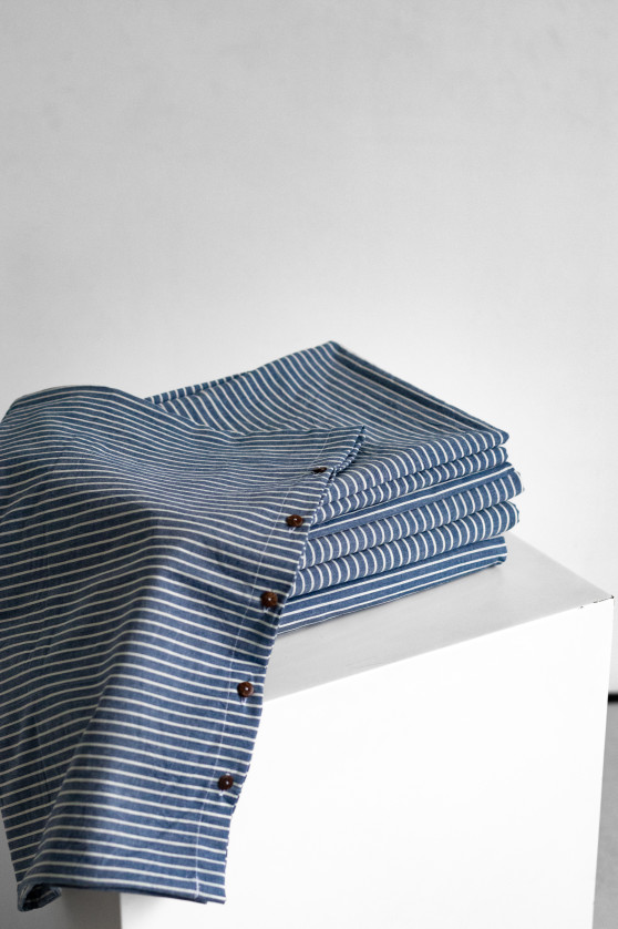Blue denim with white stripes №2