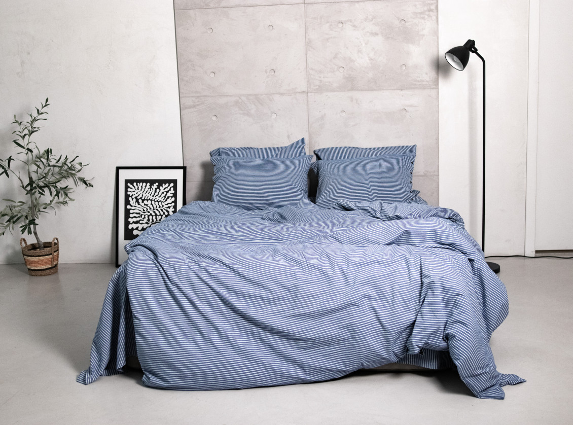 Blue denim with white stripes №5