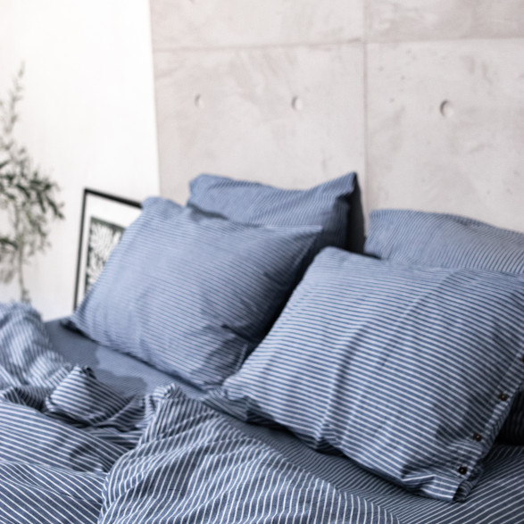 Blue denim with white stripes