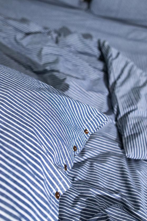 Blue denim with white stripes №4