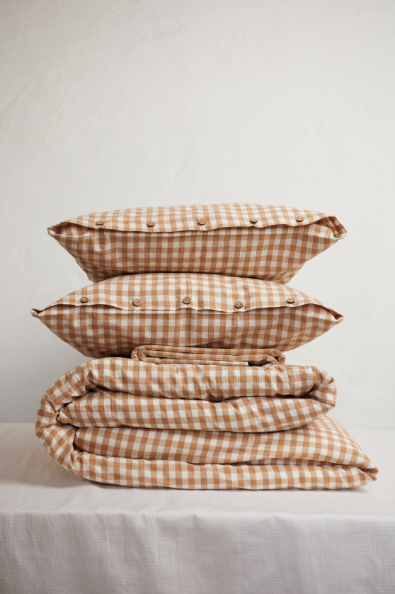 Dark beige gingham №1