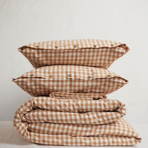 Dark beige gingham