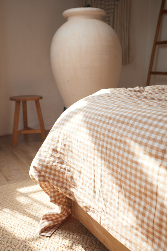 Dark beige gingham №5