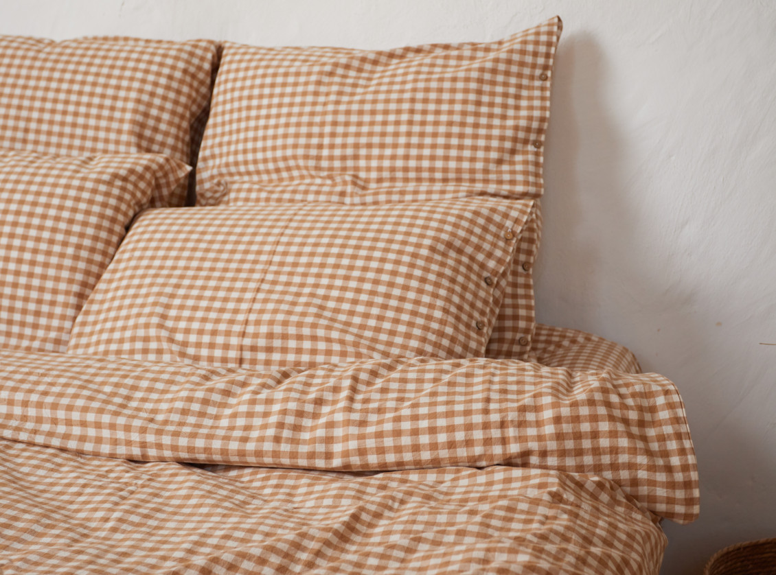 Dark beige gingham №6