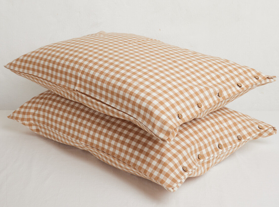 Dark beige gingham №1