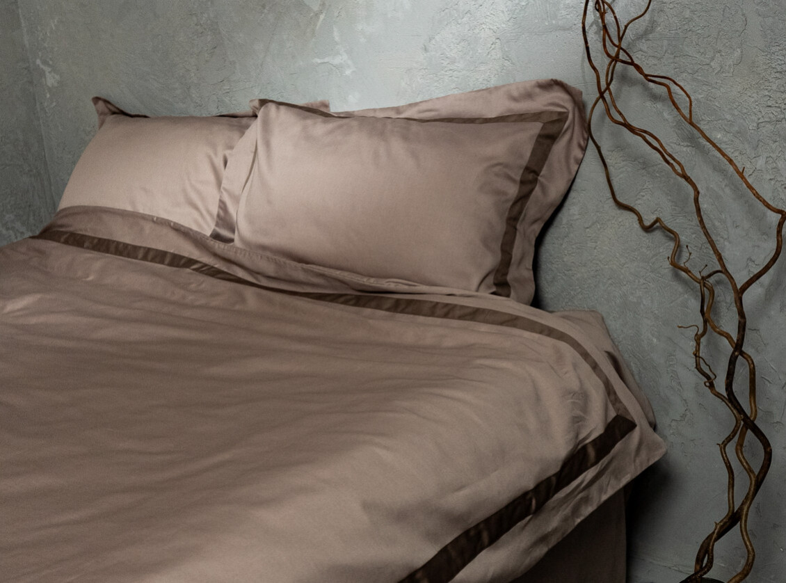 Taupe with Cocoa wide trim №7