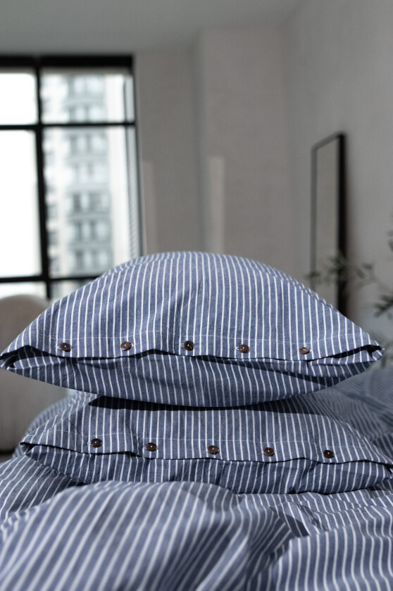 Blue denim with white stripes №4