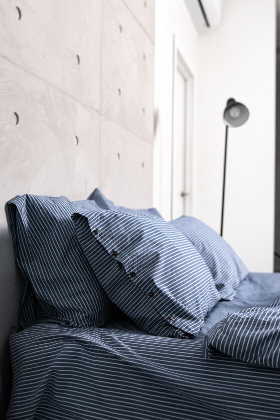 Blue denim with white stripes №2