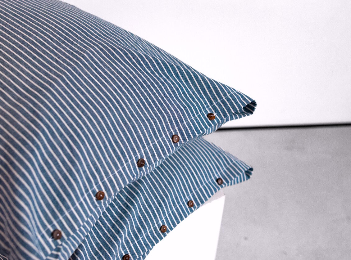 Blue denim with white stripes №1