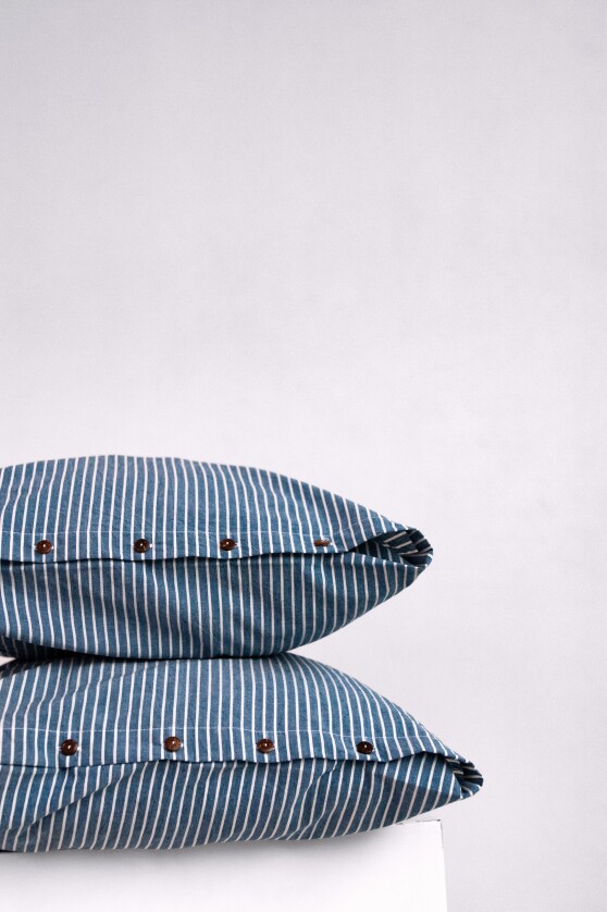 Blue denim with white stripes №3