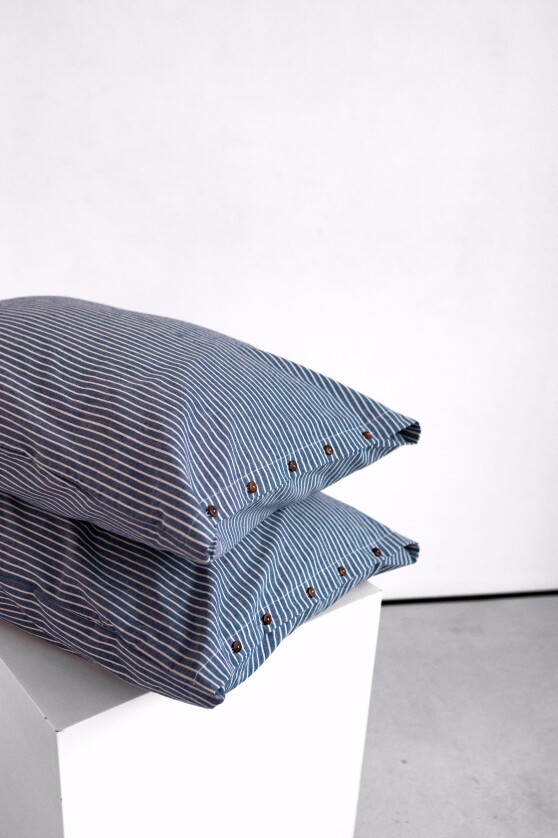 Blue denim with white stripes №5